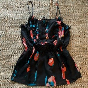 NWT Black Floral Top